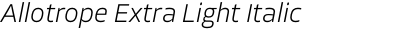 Allotrope Extra Light Italic